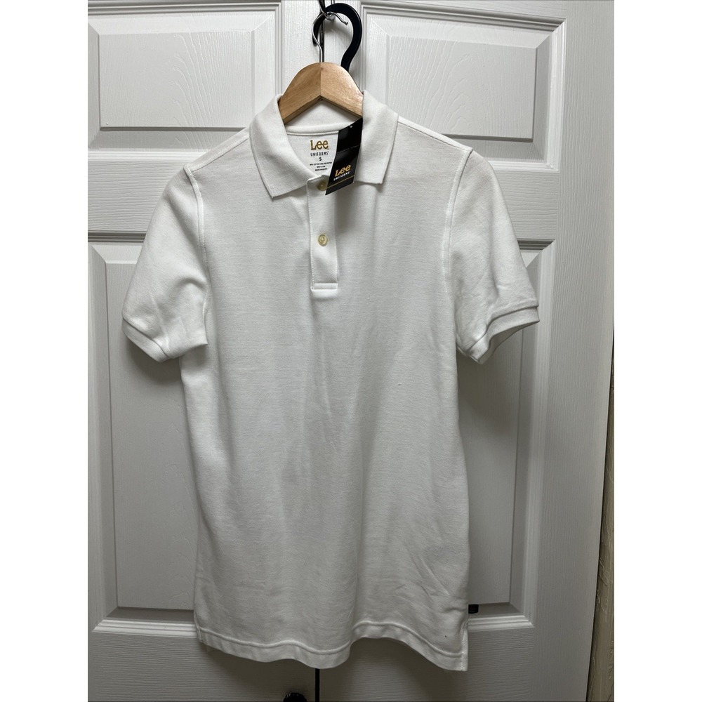 Lee Uniforms Short Sleeve Pique Polo White NWT‎  Size Small